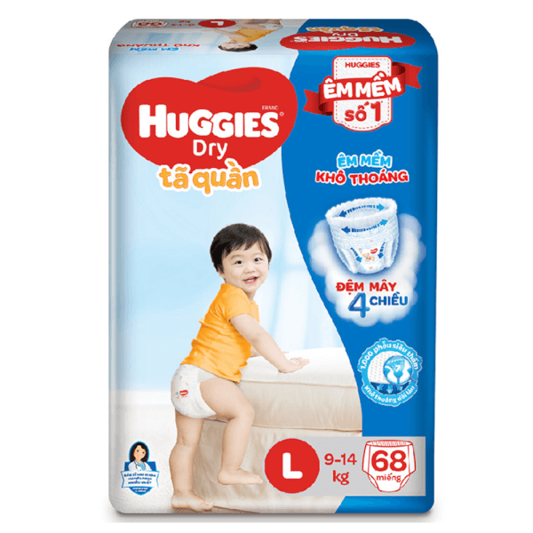  Bỉm tã quần Huggies L 68 miếng 