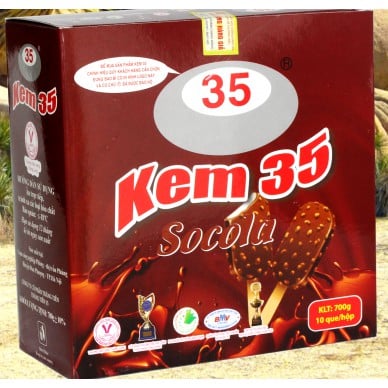 Kem 35 tràng tiền Socola hộp 10 que