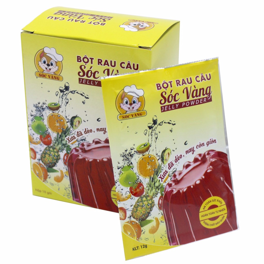 Bột rau câu Sóc vàng 10 gói / 1 hộp