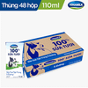Sữa Vinamilk 100% ít đường 110ml	Thùng 48 hộp