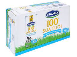 Thùng 48 hộp sữa tươi tách béo không đường Vinamilk 180ml