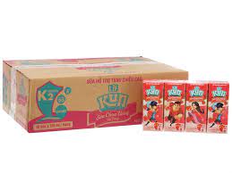 Thùng 48 Hộp Sữa Trái Cây Kun Hương Dâu 110ml