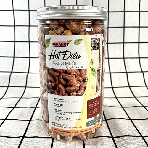 Hạt điều rang muối có vỏ DHA 500gr