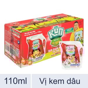 Sữa kun kem dâu túi 110ml thùng 24 túi