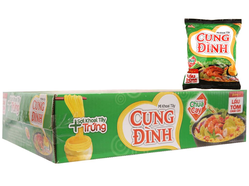 Mì tôm Cung Đình tôm chua cay 79g thùng 30 gói