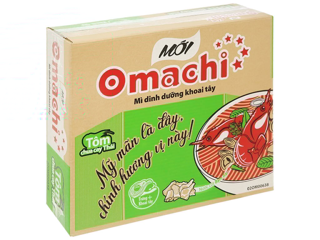 Mì tôm Omachi tôm chua cay 80g thùng 30 gói