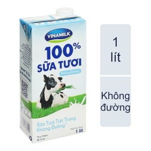 Sữa tươi không đường Vinamilk hộp 1 lít