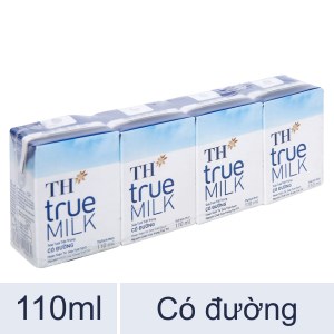 Lốc 4 hộp sữa tươi tiệt trùng có đường TH true MILK 110ml