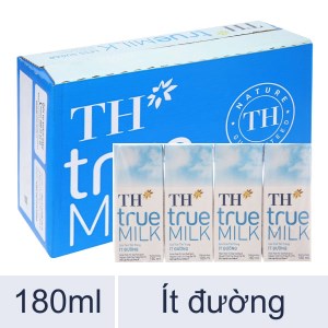  Thùng 48 hộp sữa tươi tiệt trùng ít đường TH true MILK 180ml 