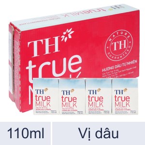 Thùng 48 hộp sữa tươi tiệt trùng hương dâu TH true MILK 110m
