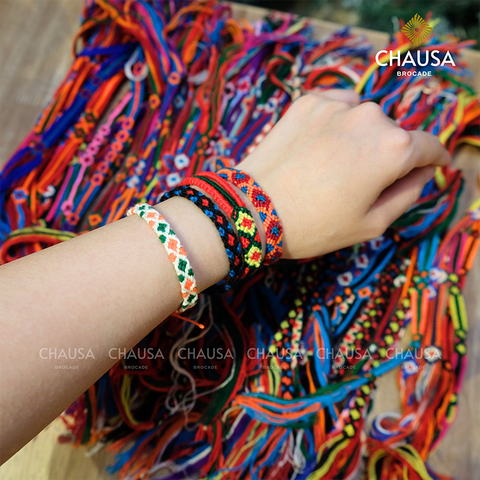  Vòng Tay May Mắn Thổ Cẩm dân tộc Thái - CHAUSA Brocade Dây may mắn dân tộc Thái, vòng tay may mắn thổ cẩm thủ công 