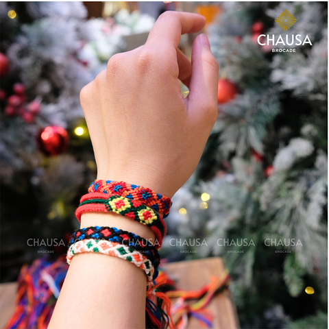  Vòng Tay May Mắn Thổ Cẩm dân tộc Thái - CHAUSA Brocade Dây may mắn dân tộc Thái, vòng tay may mắn thổ cẩm thủ công 