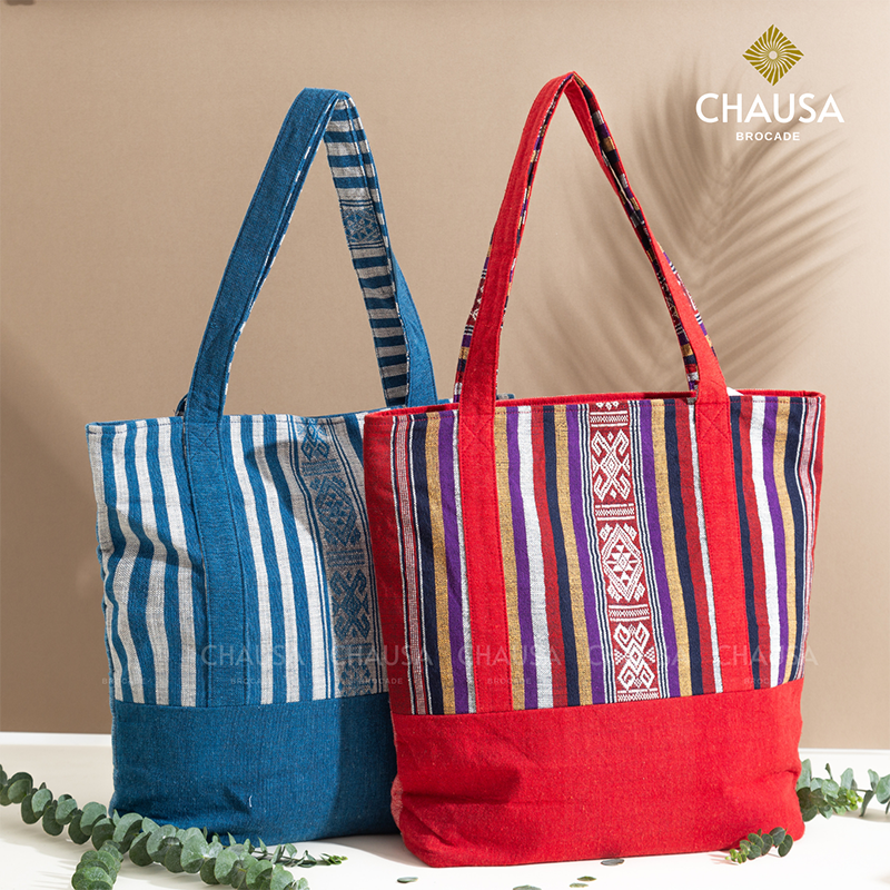 Túi Xách Thổ Cẩm thủ công CHAUSA Brocade - Túi Xách T20 túi tote nữ thổ cẩm thủ công dân tộc Thái, chất liệu vải lanh