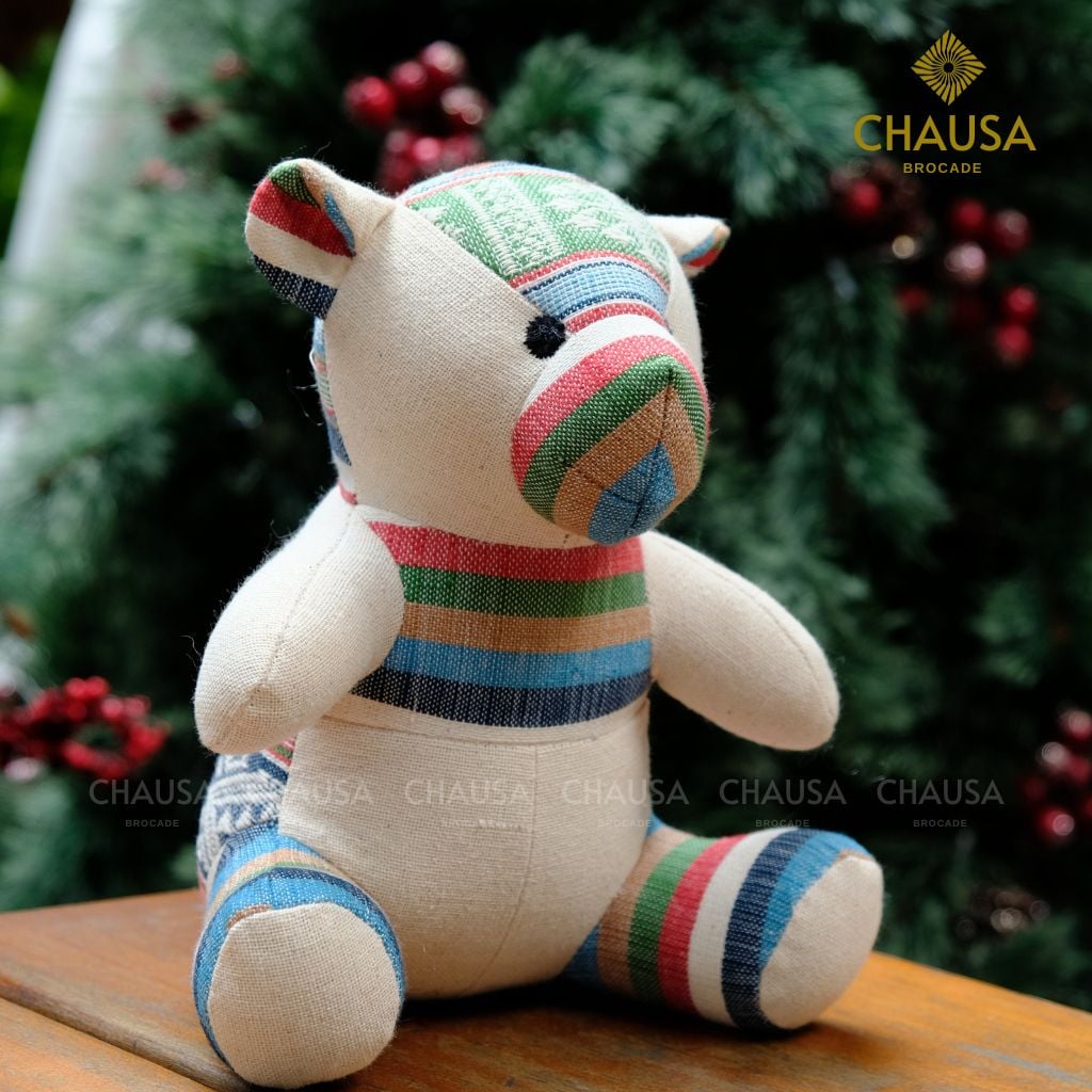 Thú Nhồi Bông Thổ Cẩm Handmade CHAUSA Brocade - GẤU BEAR thổ cẩm thủ công, đồ chơi thú nhồi bông quà noel, giáng sinh