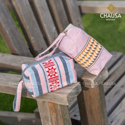  Hộp Đựng Mỹ Phẩm, Đựng Bút Thổ Cẩm Thủ Công Dân Tộc Thái Trắng - CHAUSA Brocade thổ cẩm thủ công, chất liệu vải lanh 