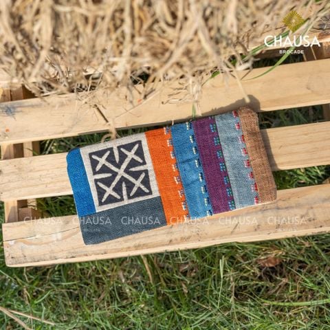  Ví Dài Snail thổ cẩm hàng thủ công dân tộc Hmong - CHAUSA Brocade ví cầm tay thổ cẩm thủ công, vải lanh,dệt tay tự nhiên 
