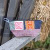 Ví Thuyền thổ cẩm hàng thủ công dân tộc Hmong - CHAUSA Brocade ví cầm tay thổ cẩm thủ công, vải lanh,dệt tay tự nhiên