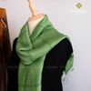 Khăn Choàng Lụa 70% Tơ Tằm tone Xanh Lá handmade - From CHAUSA Brocade Thổ Cẩm dân tộc Thái, Tây Bắc