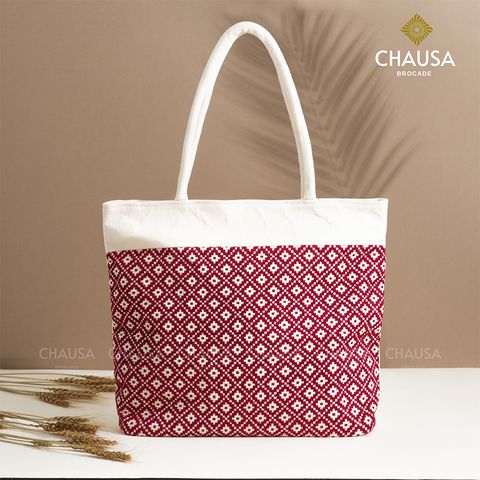 Túi Xách Thổ Cẩm thủ công CHAUSA Brocade - Túi Xách nữ, túi tote nữ thổ cẩm thủ công dân tộc Thái, chất liệu vải lanh 
