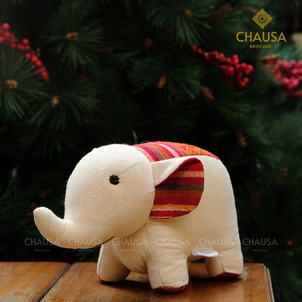 Thú Nhồi Bông Thổ Cẩm Handmade CHAUSA Brocade - VOI NHỎ thổ cẩm thủ công, đồ chơi thú nhồi bông quà noel, giáng sinh