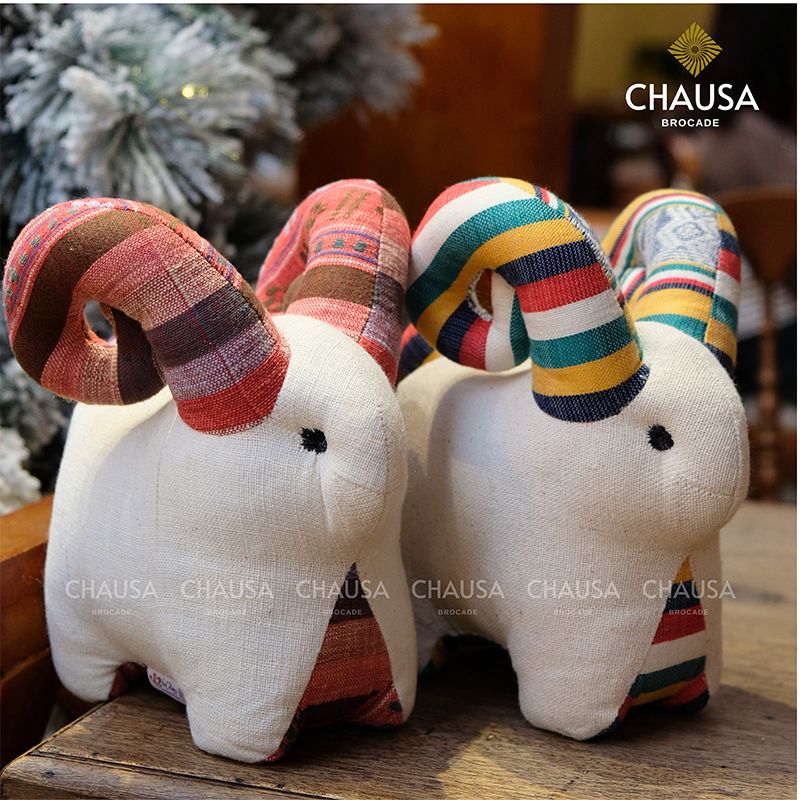 Thú Nhồi Bông Thổ Cẩm Thủ Công CHAUSA Brocade - Linh Dương thổ cẩm thủ công,đồ chơi thú nhồi bông đồ chơi, quà tết 2024