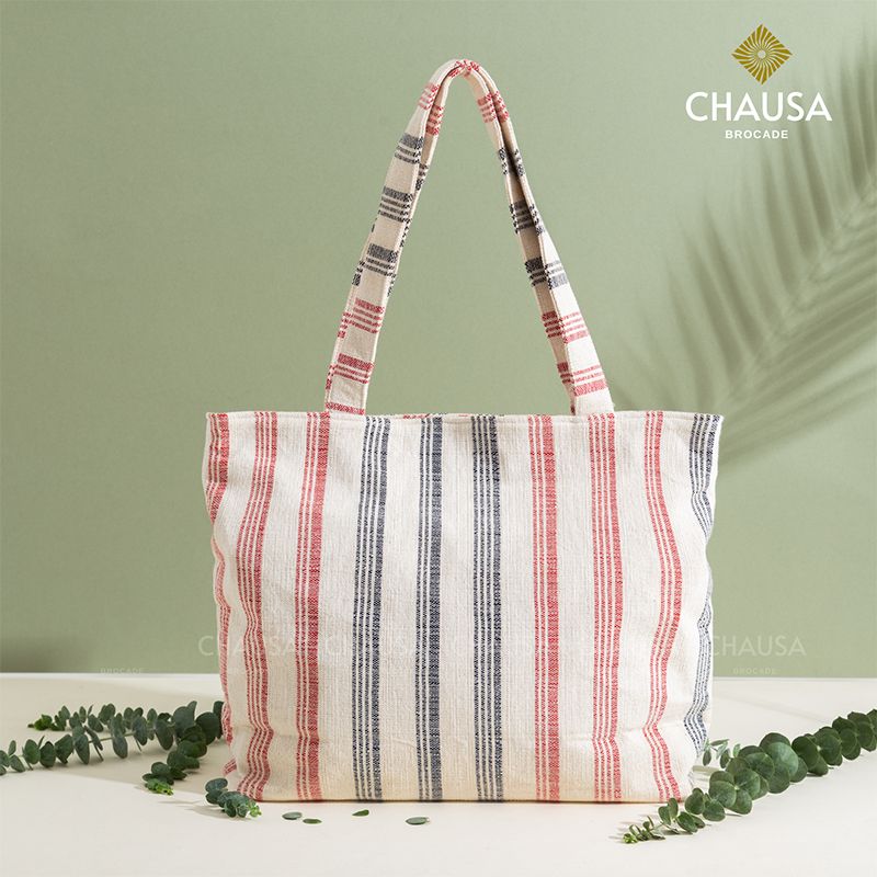Túi Xách Thổ Cẩm thủ công CHAUSA Brocade - Túi Xách TX03, túi tote nữ thổ cẩm thủ công dân tộc Thái, chất liệu vải lanh