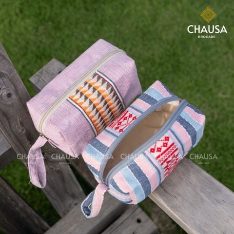  Hộp Đựng Mỹ Phẩm, Đựng Bút Thổ Cẩm Thủ Công Dân Tộc Thái Trắng - CHAUSA Brocade thổ cẩm thủ công, chất liệu vải lanh 