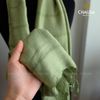 Khăn Choàng Lụa 70% Tơ Tằm tone Xanh Lá handmade - From CHAUSA Brocade Thổ Cẩm dân tộc Thái, Tây Bắc