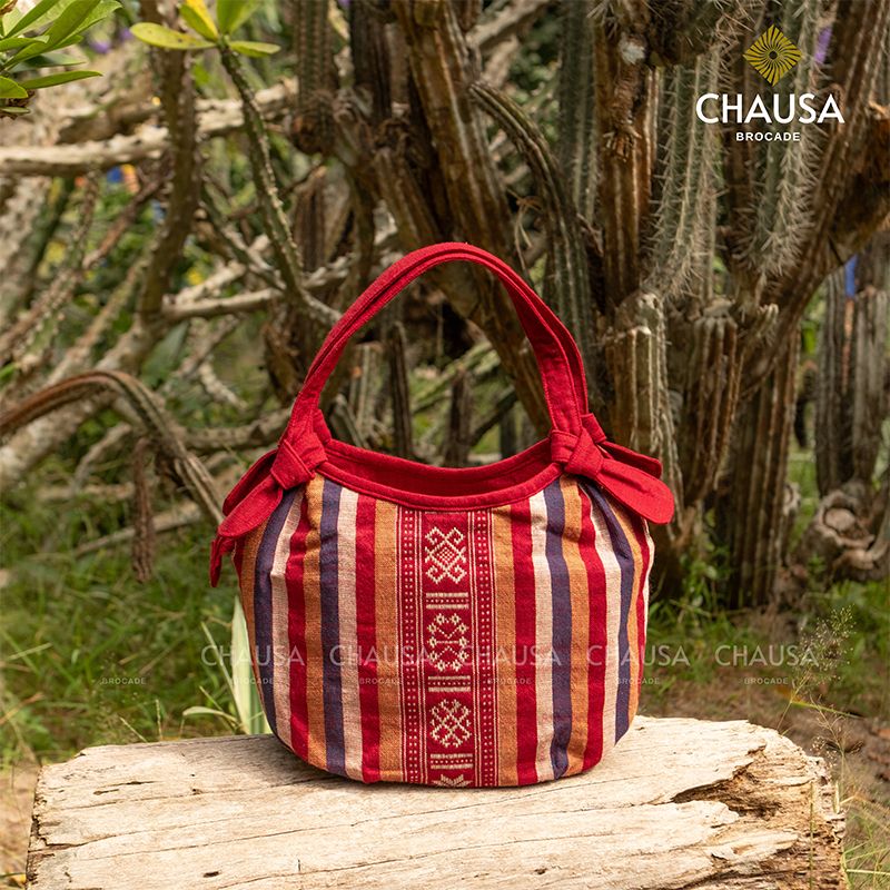 Túi Đeo Vai Thổ Cẩm thủ công dân tộc Thái CHAUSA Brocade - Túi Xách Tai Thỏ nữ thổ cẩm thủ công, chất liệu vải lanh