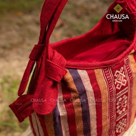  Túi Đeo Vai Thổ Cẩm thủ công dân tộc Thái CHAUSA Brocade - Túi Xách Tai Thỏ nữ thổ cẩm thủ công, chất liệu vải lanh 