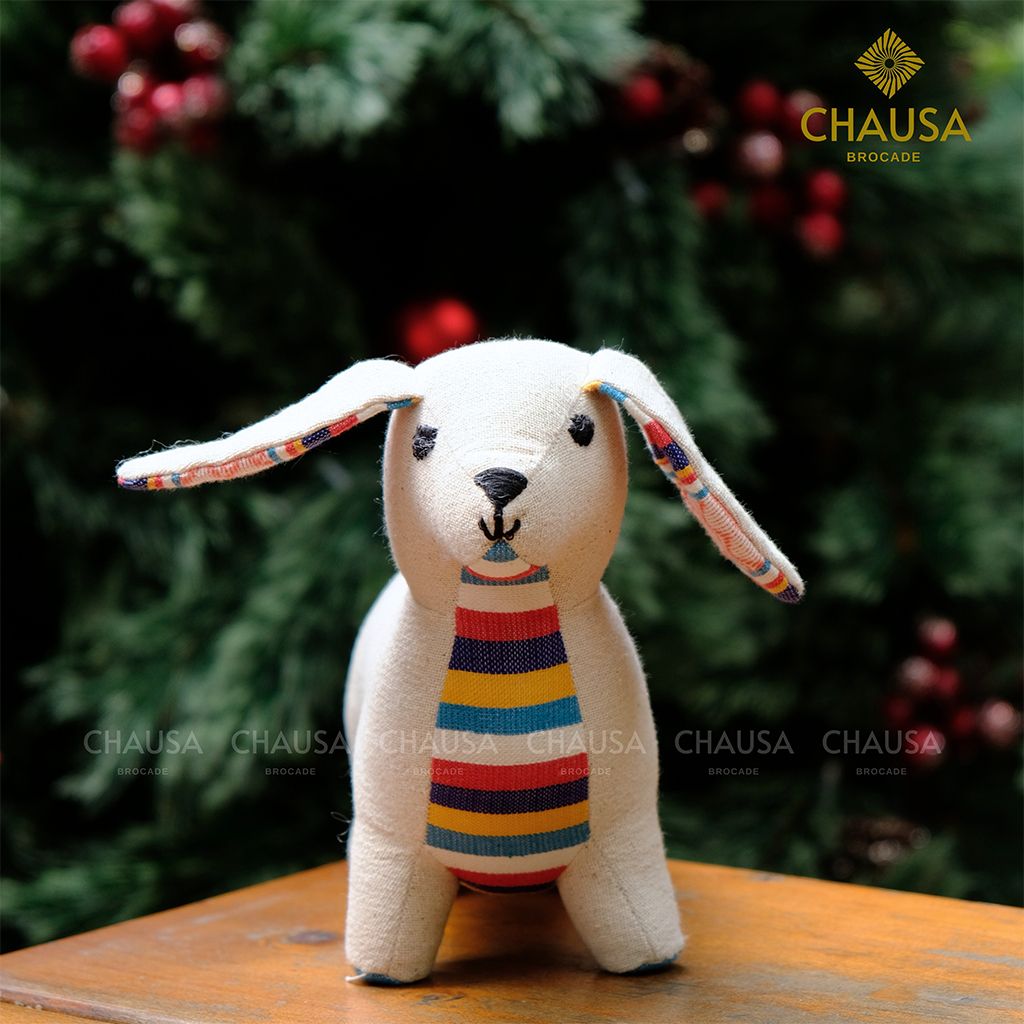 Thú Nhồi Bông Thổ Cẩm Handmade CHAUSA Brocade - CÚN BABY thổ cẩm thủ công, đồ chơi thú nhồi bông quà noel, giáng sinh
