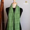 Khăn Choàng Lụa 70% Tơ Tằm tone Xanh Lá handmade - From CHAUSA Brocade Thổ Cẩm dân tộc Thái, Tây Bắc