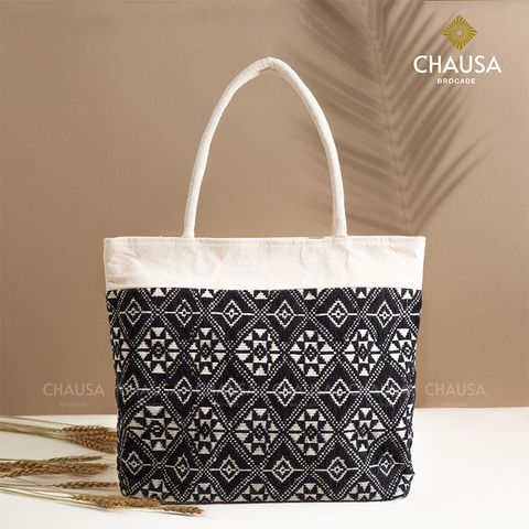  Túi Xách Thổ Cẩm thủ công CHAUSA Brocade - Túi Xách nữ, túi tote thổ cẩm thủ công dân tộc Thái, chất liệu vải lanh 