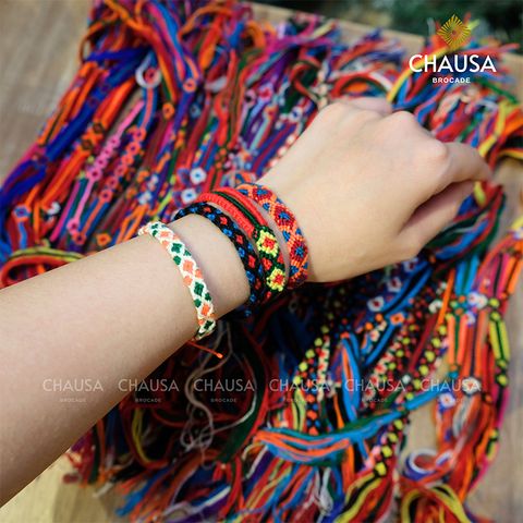  Vòng Tay May Mắn Thổ Cẩm dân tộc Thái - CHAUSA Brocade Dây may mắn dân tộc Thái, vòng tay may mắn thổ cẩm thủ công 