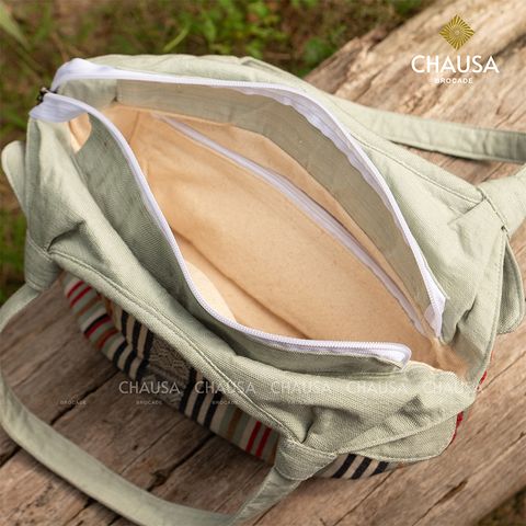  Túi Đeo Vai Thổ Cẩm thủ công dân tộc Thái CHAUSA Brocade - Túi Đeo Tai Thỏ nữ thổ cẩm thủ công, chất liệu vải lanh 