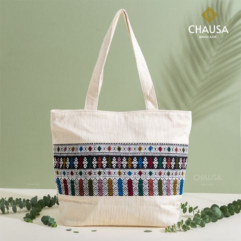  Túi Xách Thổ Cẩm thủ công CHAUSA Brocade - Túi Xách T16, túi tote nữ thổ cẩm thủ công dân tộc Thái, chất liệu vải lanh 