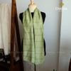 Khăn Choàng Lụa 70% Tơ Tằm tone Xanh Lá handmade - From CHAUSA Brocade Thổ Cẩm dân tộc Thái, Tây Bắc