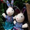 Thú Nhồi Bông Thổ Cẩm Handmade CHAUSA Brocade - THỎ thổ cẩm thủ công, đồ chơi thú nhồi bông quà tết, đồ chơi cho bé