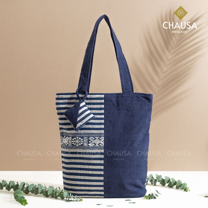 Túi Xách Thổ Cẩm thủ công CHAUSA Brocade - Túi Xách Gối, túi tote nữ thổ cẩm thủ công dân tộc Thái, chất liệu vải lanh