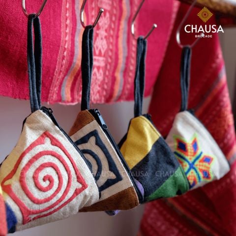  Túi Bánh Ú may mắn đựng son Thổ Cẩm Hmong handmade - CHAUSA Brocade túi thơm may mắn quà tặng thổ cẩm thủ công 