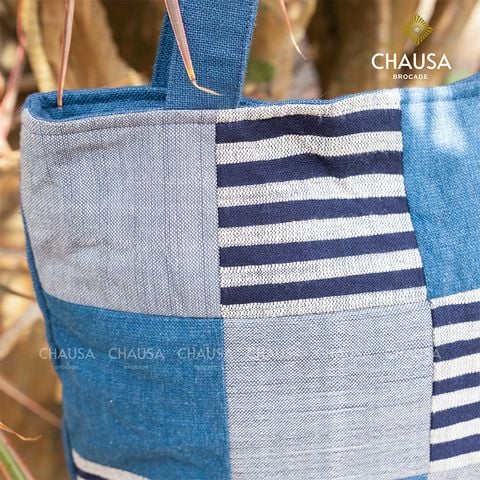  Túi Đeo Vai Thổ Cẩm thủ công dân tộc Thái CHAUSA Brocade - Túi Xách Ô Vuông nữ thổ cẩm thủ công, chất liệu vải lanh 