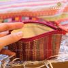 Ví Nhỏ 1 Ngăn Thổ Cẩm Handmade dân tộc Thái - CHAUSA Brocade ví cầm tay thổ cẩm thủ công, vải lanh thiên nhiên an toàn