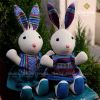 Thú Nhồi Bông Thổ Cẩm Handmade CHAUSA Brocade - THỎ thổ cẩm thủ công, đồ chơi thú nhồi bông quà tết, đồ chơi cho bé