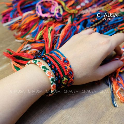  Vòng Tay May Mắn Thổ Cẩm dân tộc Thái - CHAUSA Brocade Dây may mắn dân tộc Thái, vòng tay may mắn thổ cẩm thủ công 