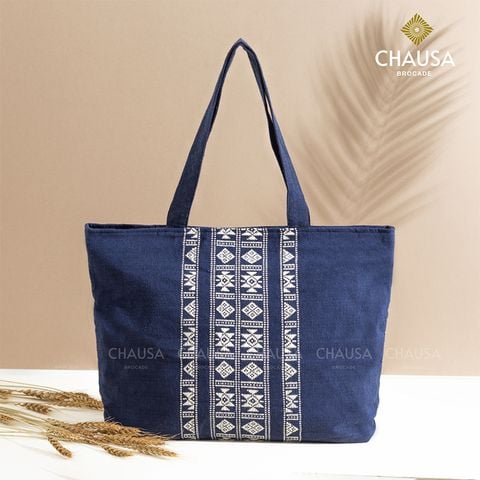  Túi Xách Thổ Cẩm thủ công CHAUSA Brocade - Túi Xách denim, túi tote nữ thổ cẩm thủ công dân tộc Thái, chất liệu vải lanh 