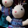 Thú Nhồi Bông Thổ Cẩm Handmade CHAUSA Brocade - THỎ thổ cẩm thủ công, đồ chơi thú nhồi bông quà tết, đồ chơi cho bé