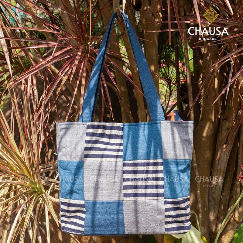 Túi Đeo Vai Thổ Cẩm thủ công dân tộc Thái CHAUSA Brocade - Túi Xách Ô Vuông nữ thổ cẩm thủ công, chất liệu vải lanh