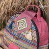 nữ thổ cẩm thủ công dân tộc H'Mong - CHAUSA Brocade Balo đeo vai mini nữ thổ cẩm thủ công, chất liệu vải lanh