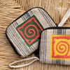 Ví Cầm Tay Thổ Cẩm Handmade HMONG - CHAUSA Brocade ví cầm tay thổ cẩm thủ công, vải lanh thiên nhiên an toàn