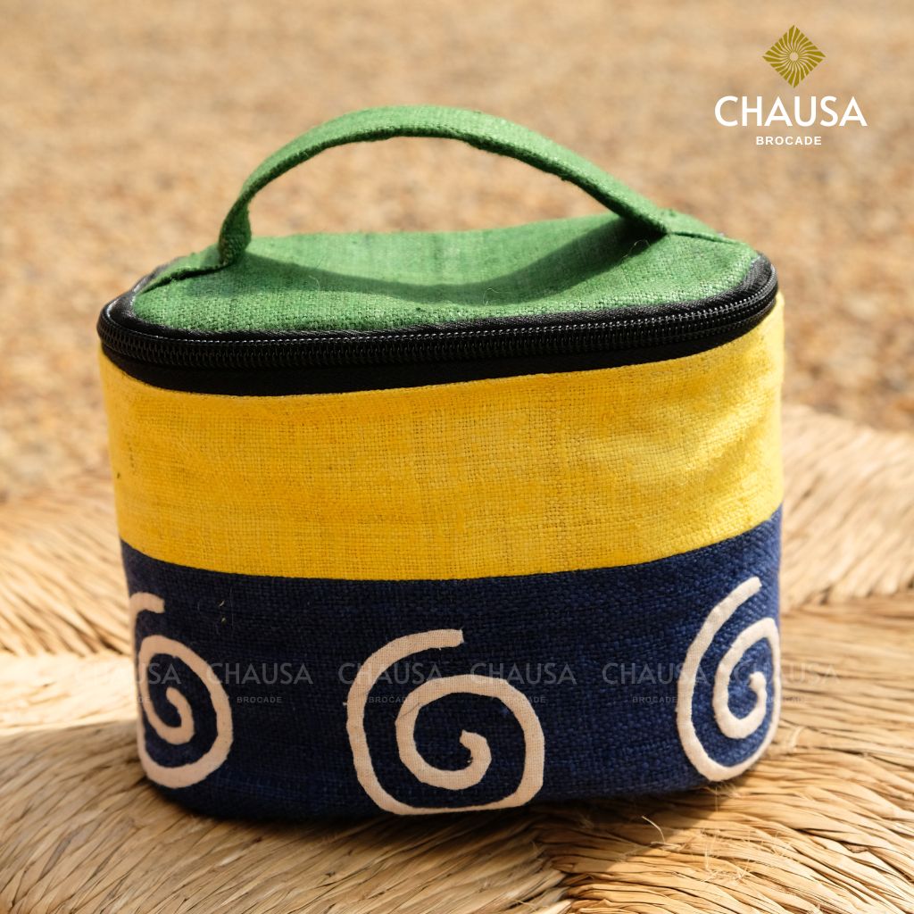 Hộp đựng mỹ phẩm Thổ Cẩm Handmade HMONG - CHAUSA Brocade hộp, túi đựng mỹ phẩm thổ cẩm thủ công người Hmong, tinh xảo